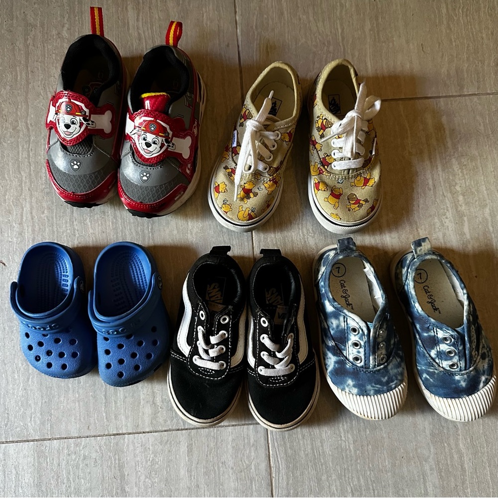 Lot of Toddler Shoes Vans Disney Winnie The Pooh Paw Patrol Crocs Baby Boy Girl